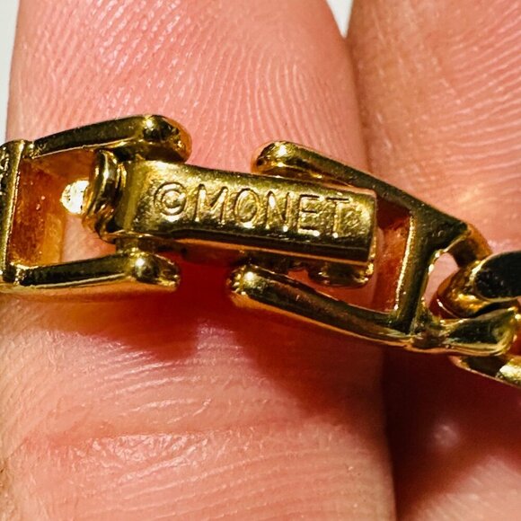 Vintage 1970s Signed Monet Gold-Tone Figaro Chain Necklace - Picture 5 of 12